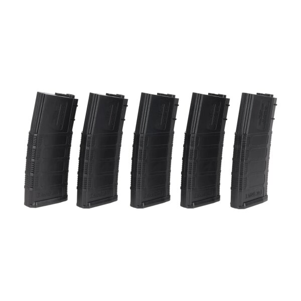 asgbox.pl - Zestaw 5 magazynków mid-cap 140 kulek King Arms do replik typu M4/M16 Czarny
