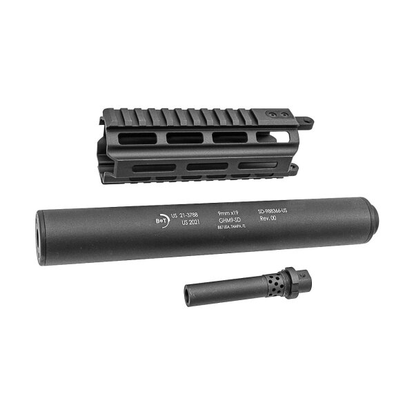Lambda Defence GHM9 GBB Large Suppressor - Black