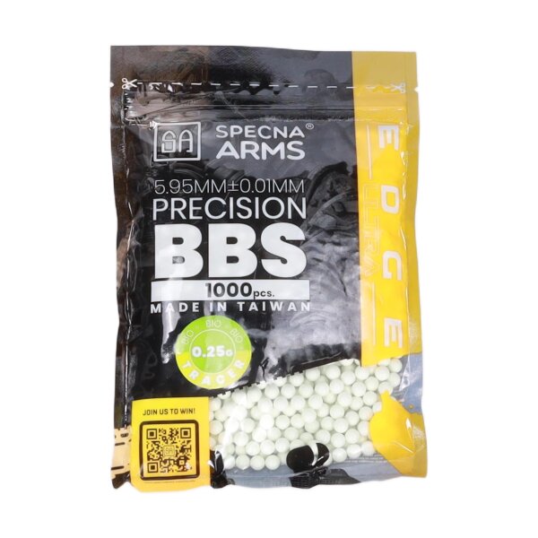 asgbox.pl - Kulki precyzyjne ASG 0.25g Specna Arms EDGE ULTRA™ BIO Tracer 1000 sztuk Zielone