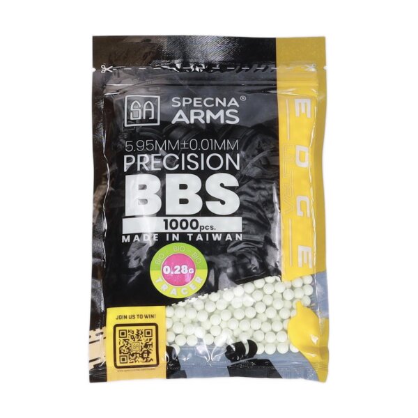 asgbox.pl - Kulki precyzyjne ASG 0.28g Specna Arms EDGE ULTRA™ BIO Tracer 1000 sztuk Zielone