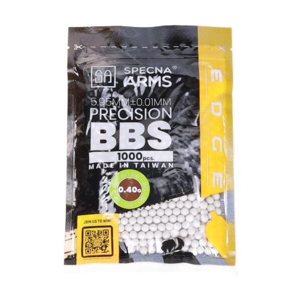 asgbox.pl - Kulki precyzyjne ASG 0.40g Specna Arms EDGE ULTRA™ BIO 1000 sztuk Białe