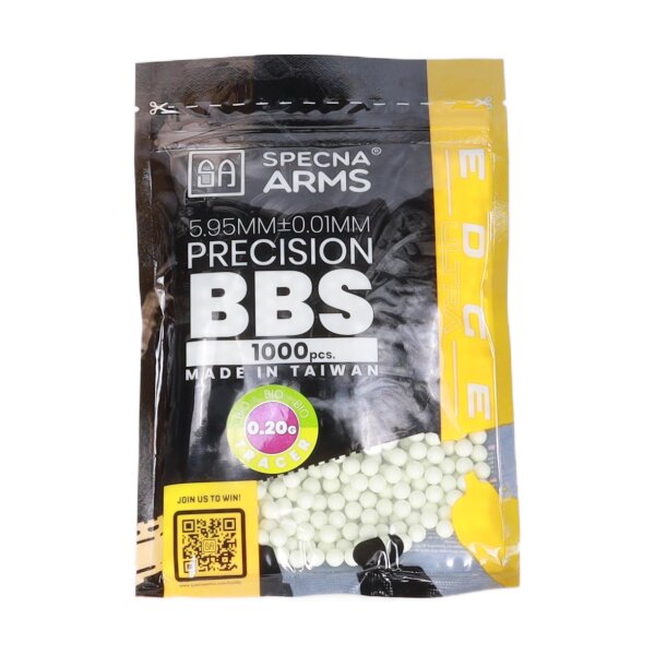 asgbox.pl - Kulki precyzyjne ASG 0.20g Specna Arms EDGE ULTRA™ BIO Tracer 1000 sztuk Zielone