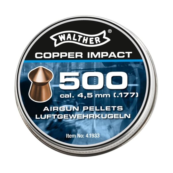 Walther 4.5mm Pointed Waisted Copper Pellets 0.46g 500rds