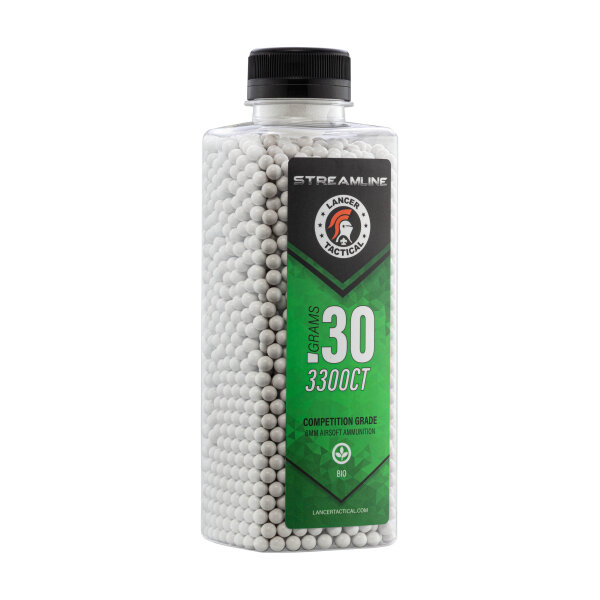 STREAMLINE Bio Lancer Tactical Balls - 0.30g - CARTON OF 12 BOTTLES OF 3300 BB's LT STREAMLINE - ORGANIC - 0.30g