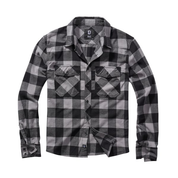 asgbox.pl - Koszula Flanelowa Brandit Checkshirt Szaro-Czarna