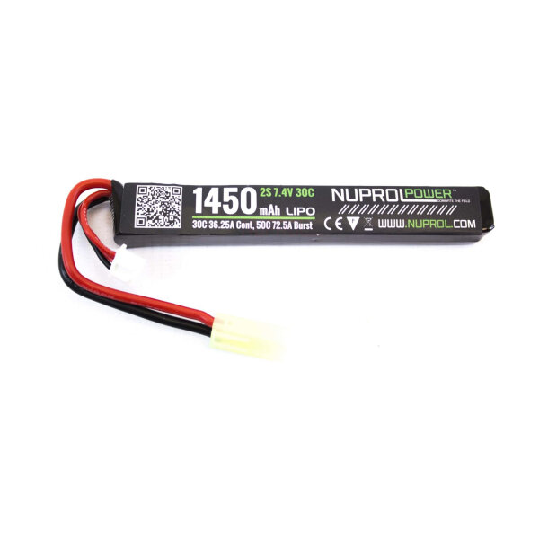 LiPo battery stick 7.4 v / 1450 mAh 30C - 1 stick - 1450 mAh 30C - Mini Tamiya connectors