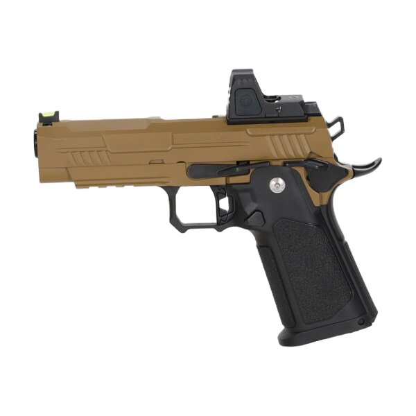 asgbox.pl - Pistolet ASG Arcturus Vanguard 4.3" Hi-Capa GBB Optics Ready z kolimatorem ARS-1 Half-Tan