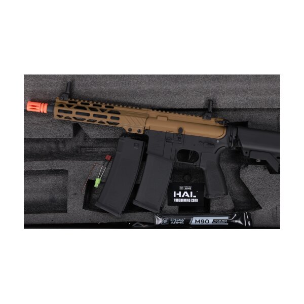 asgbox.pl - Karabinek ASG Specna Arms RRA SA-E25 HAL ETU™ Chaos Bronze z pomarańczowym urządzeniem wylotowym