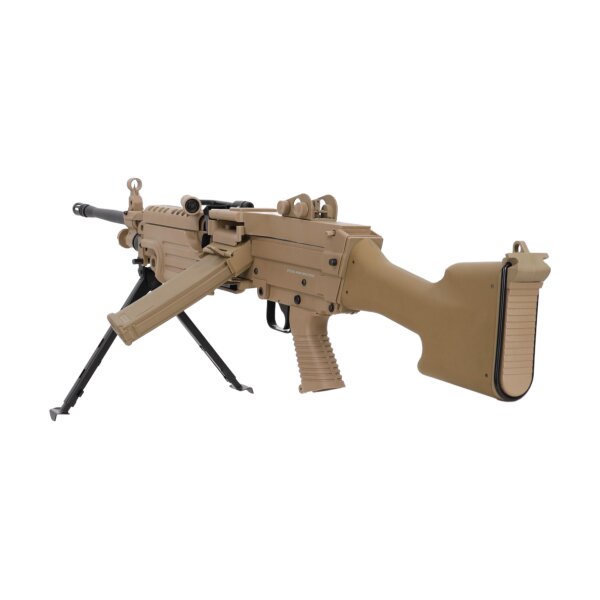 asgbox.pl - FN Herstal M249 MK2 CORE Karabin maszynowy AEG Tan (Bez oznaczeń licencyjnych) - OUTLET