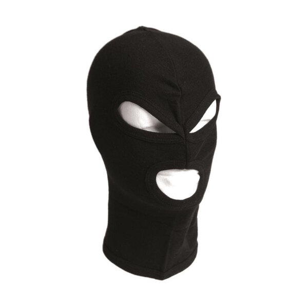 3 holes hood in black cotton -