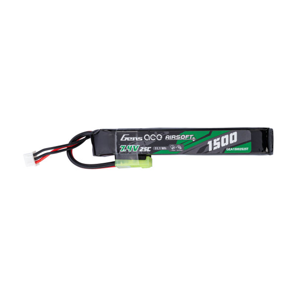 2S 7.4V 1500mAh 25C Lipo battery 1 stick Genspow - 7.4V 1500mAh 25C 1 cell