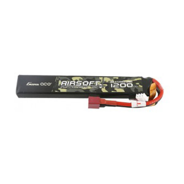 2S 7.4V 1200mAh 25C Lipo battery 1 stick Genspow - 7.4V 1200mAh 25C 1 element T Plug