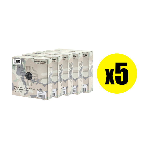 Pack Cibles cartonnées 14 x 14 cm Shoot Again (x5)