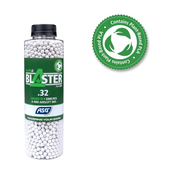 ASG BIO BBs ALPHA Blaster PLA 0.32g, 3300 BBs – White