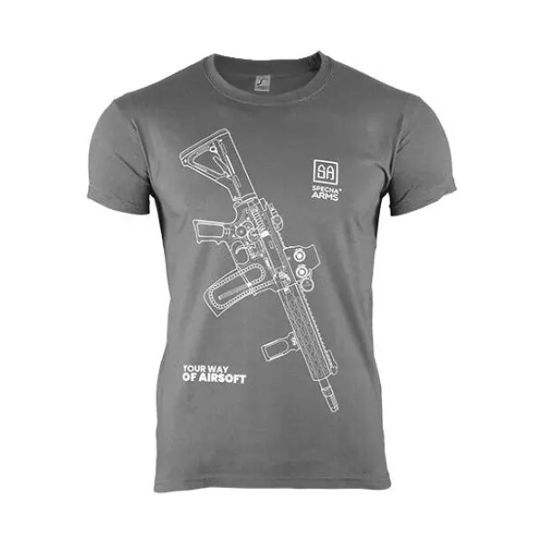 asgbox.pl - Koszulka Specna Arms - Your Way Of Airsoft 01 - szary/biały
