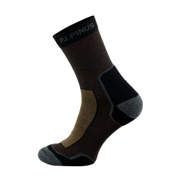 asgbox.pl - Skarpety Merino Coolmax Alpinus Sveg 35-38 Brązowo-Czarny