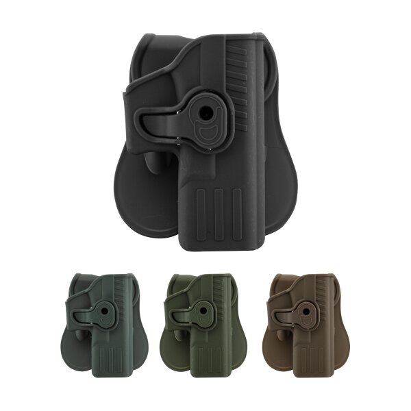 Quick Release Rigid Holster for Glock 17 Type Pistol Right Handed - Black
