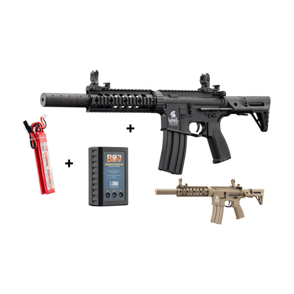 Combo LT-15 GEN2 M4 PDW Stock TAN - AEG LT-15 PDW BLACK