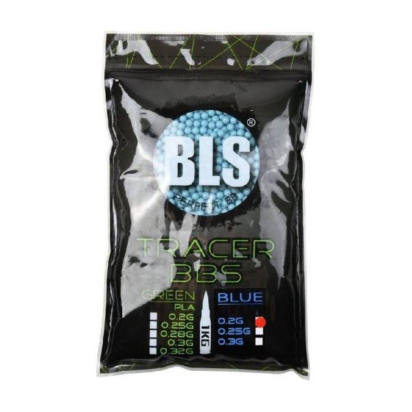 BLS TRACER Airsoft Pellets 0.20g, 5000 BBs (Bag) – Blue