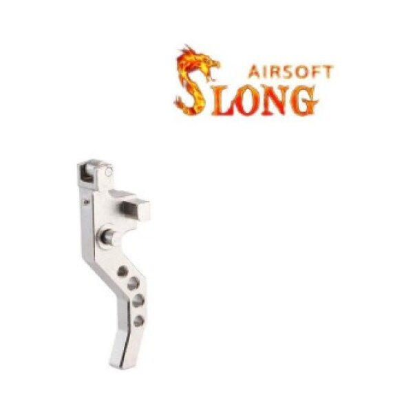 SLONG AIRSOFT 45degrees CNC Flat trigger for VSR-10 - Silver
