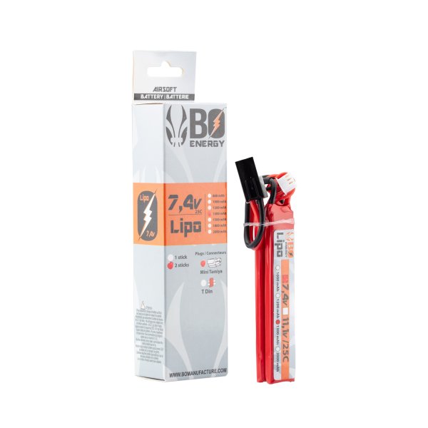 2 Sticks Lipo battery 2S 7.4V 1300mAh 25C - 2 sticks - 1300mAh 25C - T-Dean
