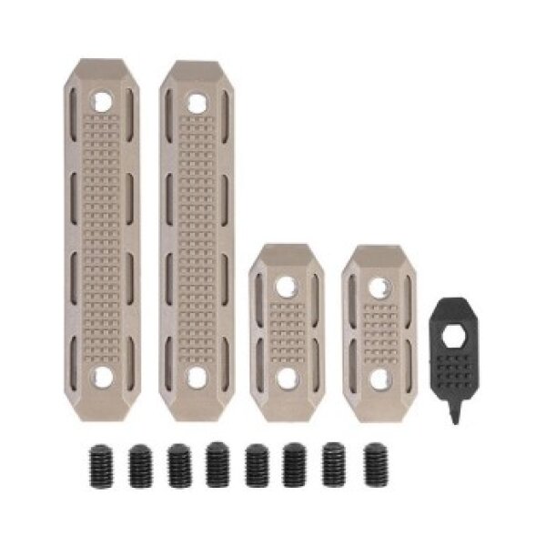 PTS EP Series - M-LOK Rail Cover 2 short & 2 Long Set - Dark Earth
