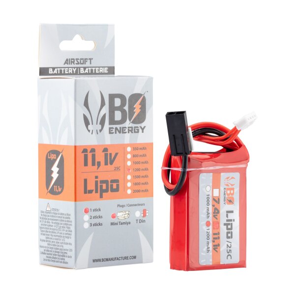 1 stick 3S 11.1V 1200mAh 25C Lipo battery - 1 stick - 1200mAh 25C - Mini Tamyia