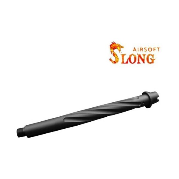 SLONG AIRSOFT 10inch outer barrel spiral-style for Tokyo Marui MWS GBBR - Black