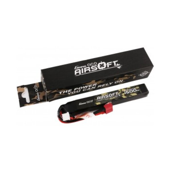 2S 7.4V 1500mAh 25C Lipo battery 1 stick Genspow - 7.4V 1500mAh 25C 1 element T Plug