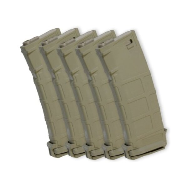 S&T 140rds mid-cap VMAG magazine for M4 AEG set of 5 - DE