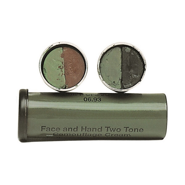 Brown / Khaki 2-color make-up stick - Camouflage baton 2 colors brown / khaki