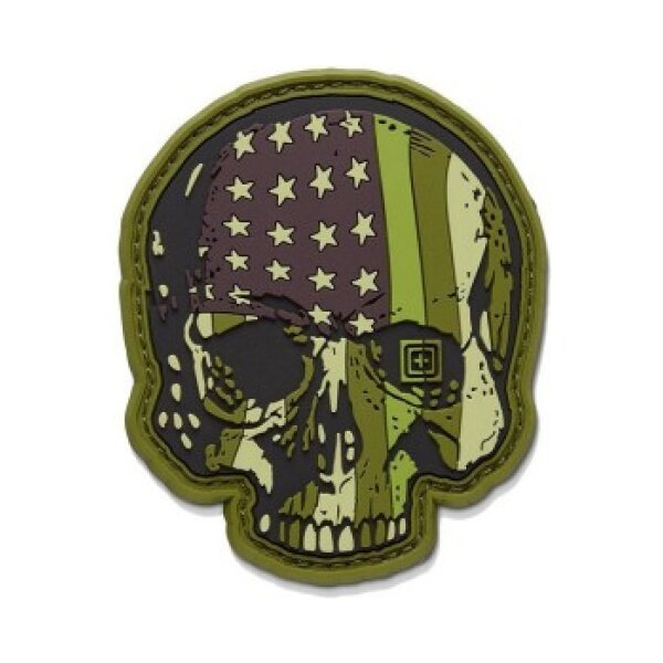 5.11 Patriot Skull Velcro Patch - Green