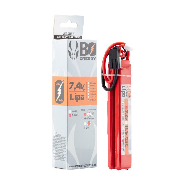 2 sticks 2S 7.4V 2000mAh 25C Lipo battery - 2 sticks - 2000mAh 25C - Mini Tamyia