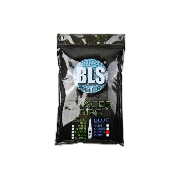 BLS TRACER Airsoft Pellets 0.28g, 3500 BBs (Bag) – Blue