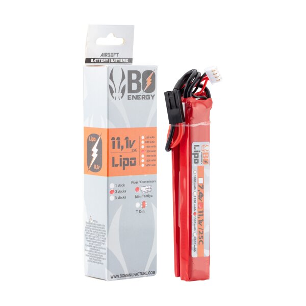 2 sticks 3S 11.1V 1300mAh 25C Lipo battery - 2 sticks - 1300mAh 25C - Mini Tamyia
