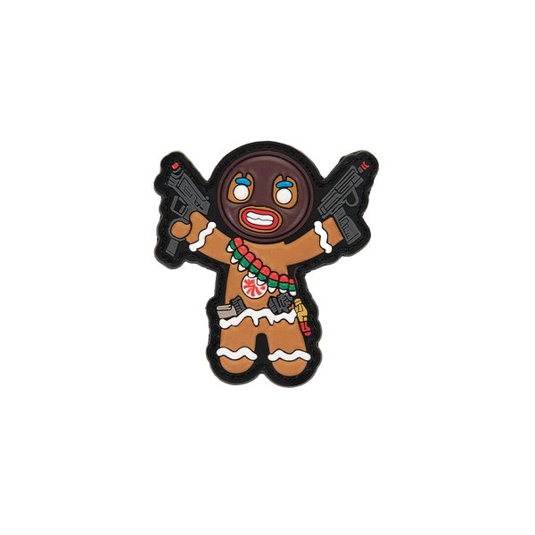 3D PVC Patch GINGERBREAD MAN (65 × 65 mm) – Brown