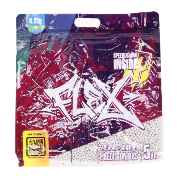 asgbox.pl - Specna Arms FLEX kulki precyzyjne 0.32g BIO 5 kg + szybkoładowarka