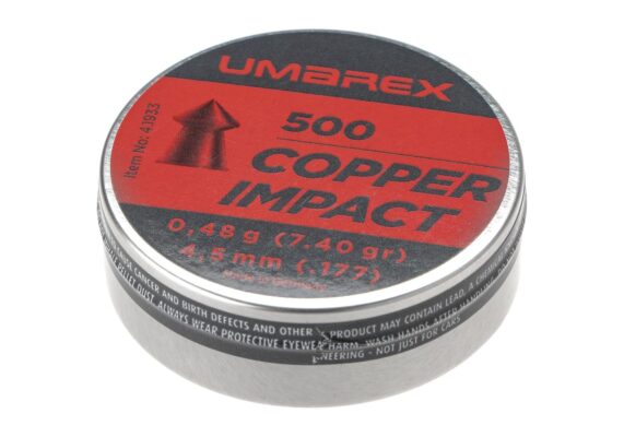 Walther 4.5mm Pointed Waisted Copper Pellets 0.48g 5x500rds - obrazek 2
