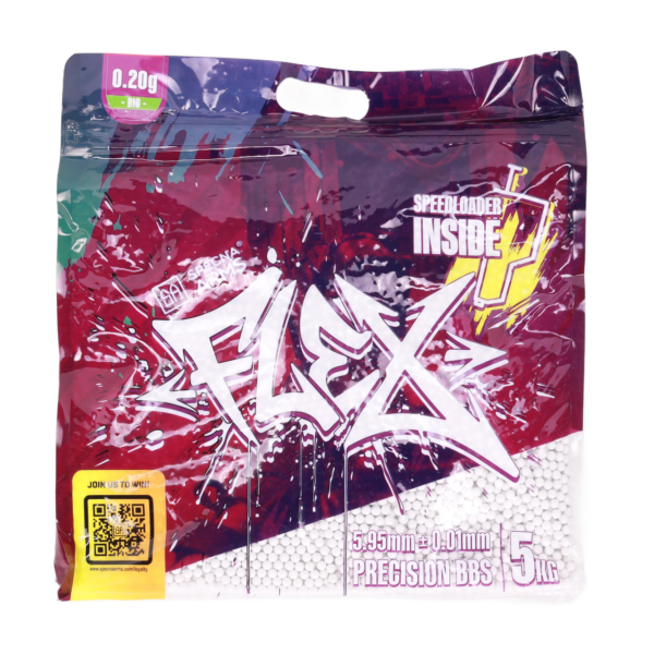 asgbox.pl - Specna Arms FLEX kulki precyzyjne 0.20g BIO 5 kg + szybkoładowarka
