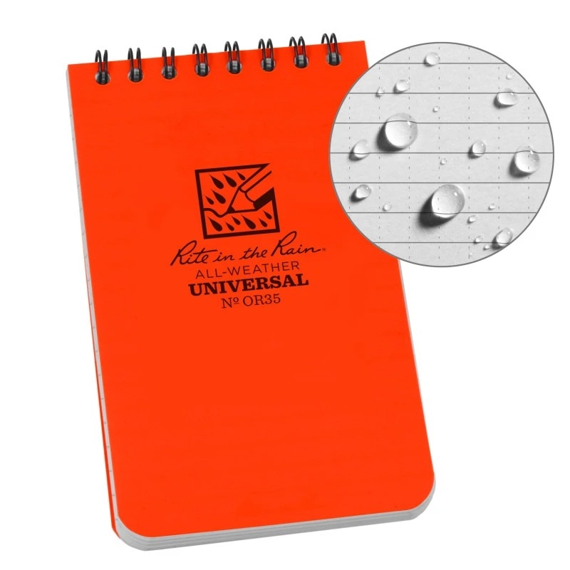 85584 RITE Waterproof POCKET NOTEBOOK (76 × 133 mm) – Orange - obrazek 1