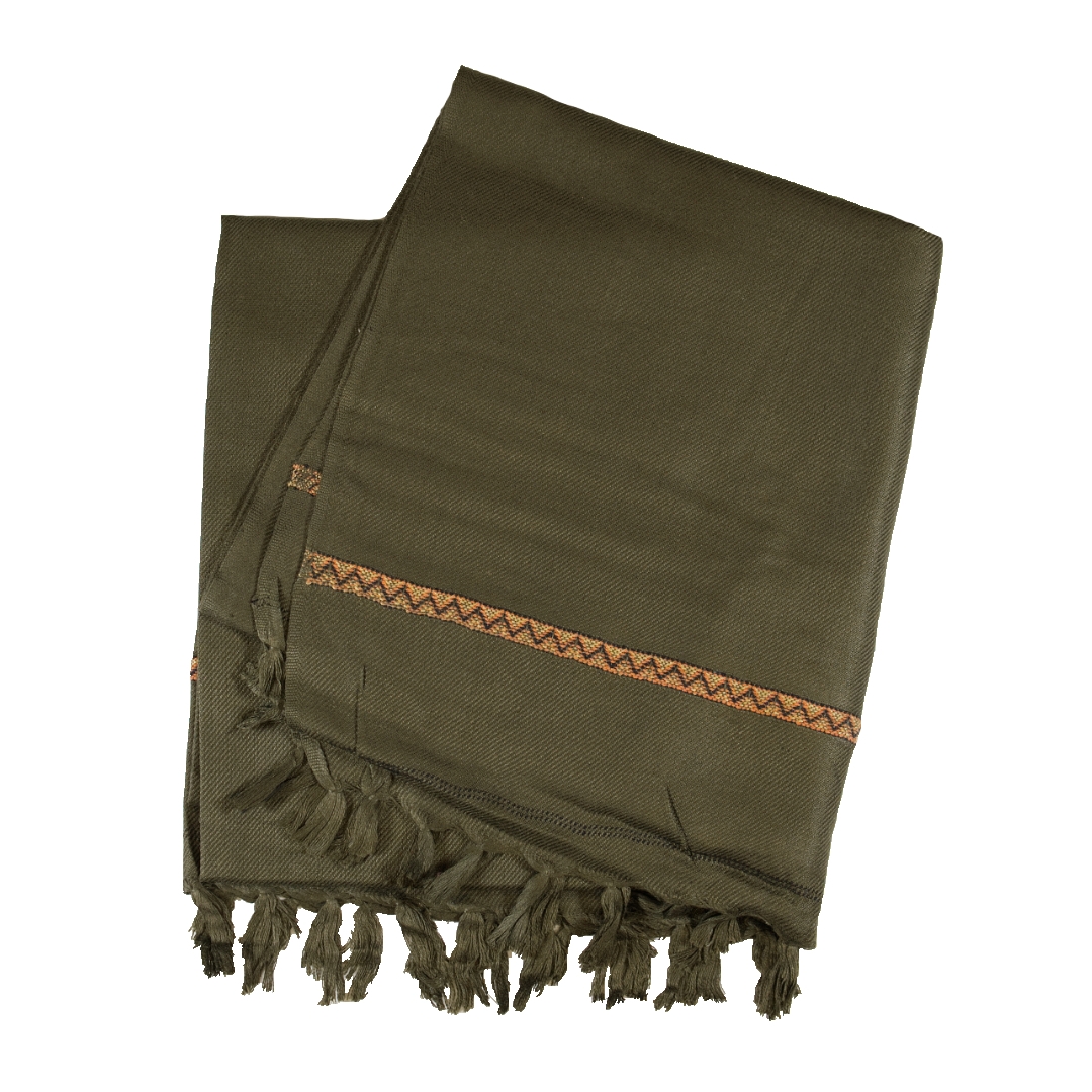85962 Traditional Cotton Throw PATOO – Green - obrazek 1