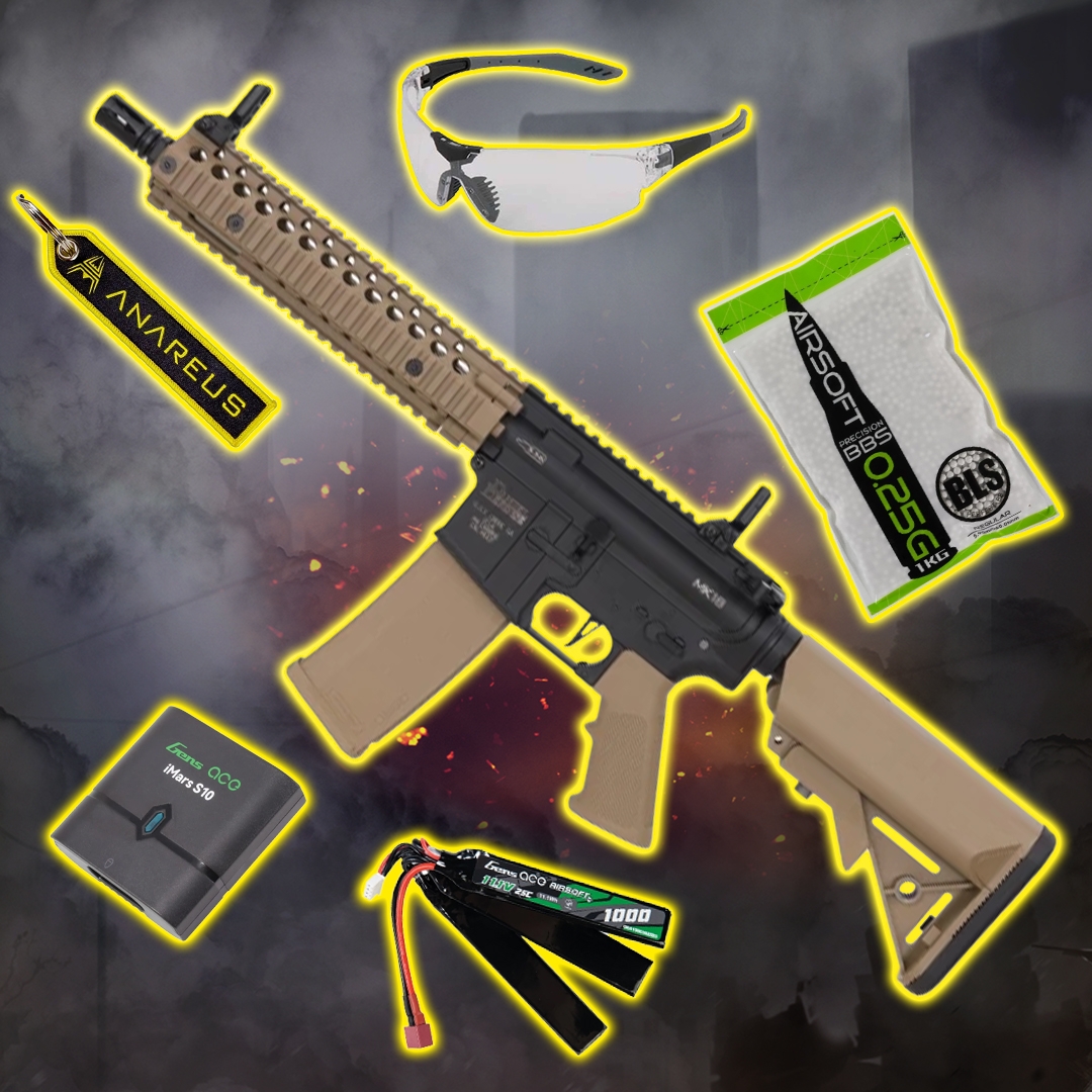 86849 STARTER PACK set SA Daniel Defense(R) MK18 10.5" Gen2 (SA-F19 FLEX(TM) HAL ETU(TM)) – Black / Tan - obrazek 1