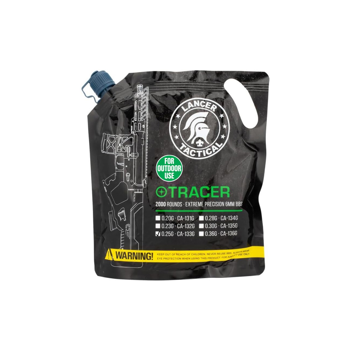 BB3322 Tracer Tactical Balls 0.25g 2000 - 0.25 g - obrazek 1