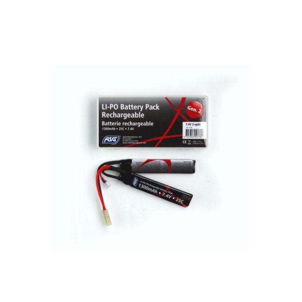 ASG 7.4v 1300mah 25C lipo double-stick battery - Mini Tamiya
