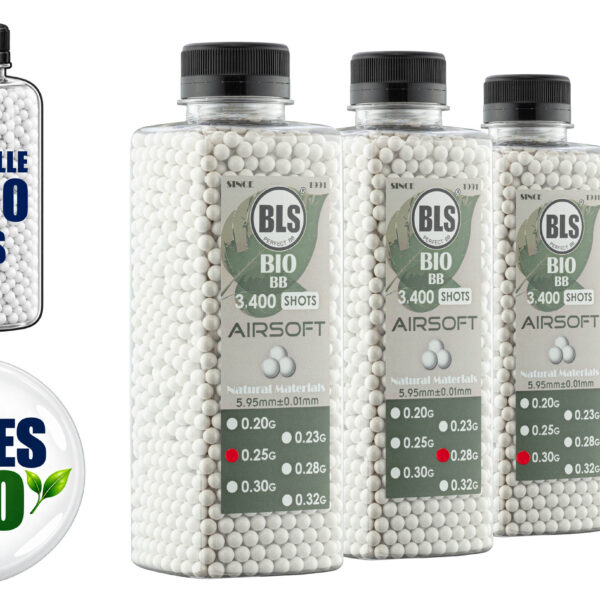 BLS Precision BIO BBs 6 mm - bottle of 3400 BBs - 0.25 g