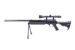 Black spring-powered WELL MB06 SR-2 airsoft sniper rifle replica with scope and bipod - - obrazek 3
