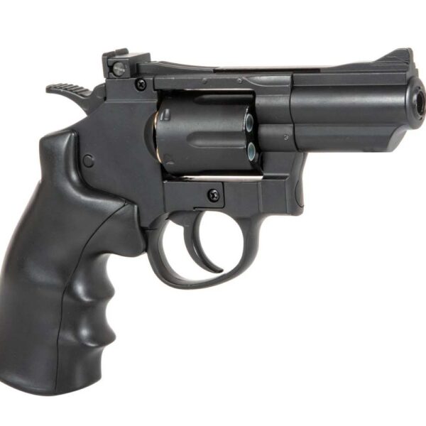 WELL G296A CO2 Full Metal 2.5-inch Airsoft Revolver, Black -